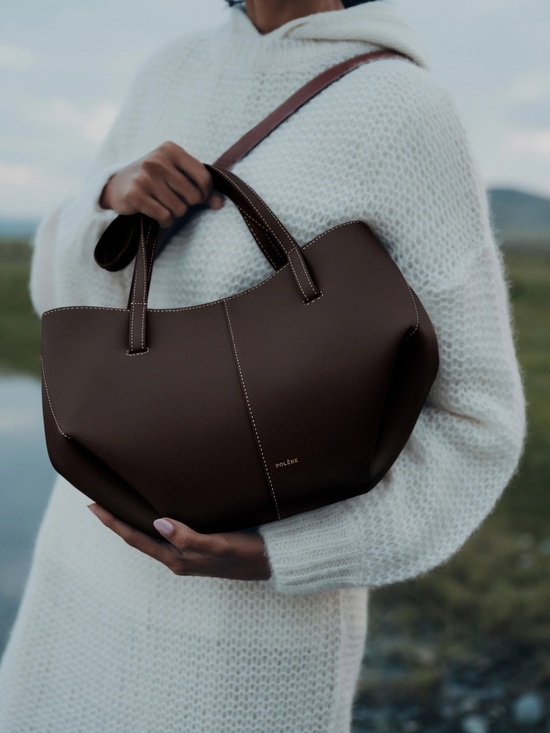 Polene Handbags - Polene Cyme Mini - Textured Ebony